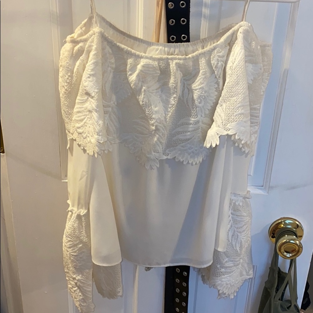 off the shoulder white blouse